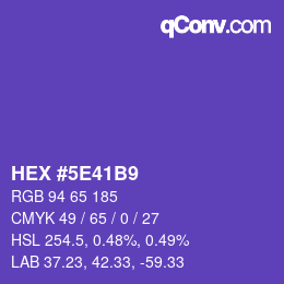 カラーコード: HEX #5E41B9 | qconv.com