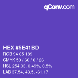 Color code: HEX #5E41BD | qconv.com