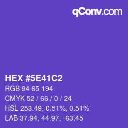 カラーコード: HEX #5E41C2 | qconv.com