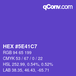 カラーコード: HEX #5E41C7 | qconv.com