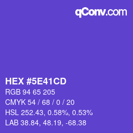 Color code: HEX #5E41CD | qconv.com