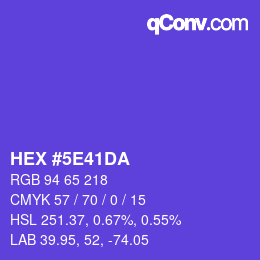 Color code: HEX #5E41DA | qconv.com