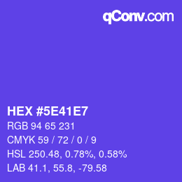 Color code: HEX #5E41E7 | qconv.com