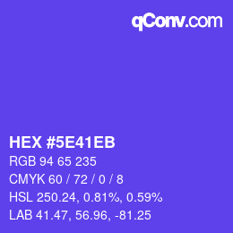 Color code: HEX #5E41EB | qconv.com