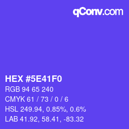 カラーコード: HEX #5E41F0 | qconv.com