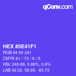 Color code: HEX #5E41F1 | qconv.com