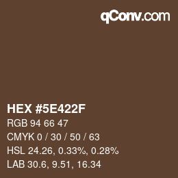 Color code: HEX #5E422F | qconv.com