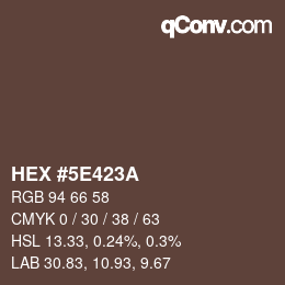 Color code: HEX #5E423A | qconv.com