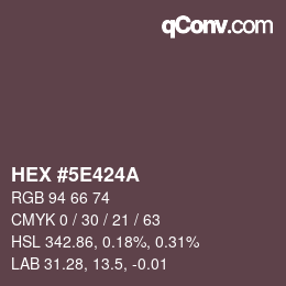 Color code: HEX #5E424A | qconv.com