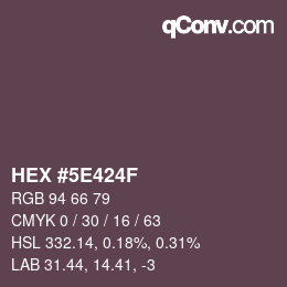 Color code: HEX #5E424F | qconv.com