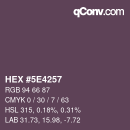 Color code: HEX #5E4257 | qconv.com
