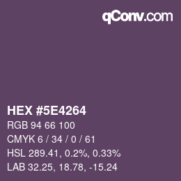 Color code: HEX #5E4264 | qconv.com
