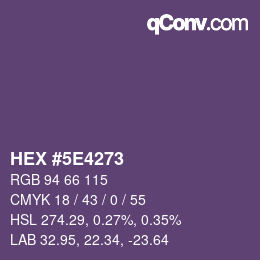 Color code: HEX #5E4273 | qconv.com