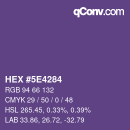 Color code: HEX #5E4284 | qconv.com