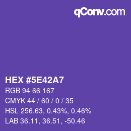 カラーコード: HEX #5E42A7 | qconv.com