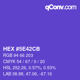 Color code: HEX #5E42CB | qconv.com