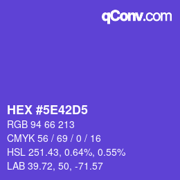 Color code: HEX #5E42D5 | qconv.com
