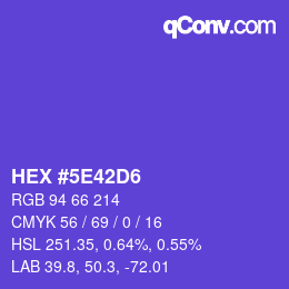 Color code: HEX #5E42D6 | qconv.com
