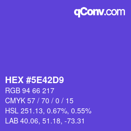 カラーコード: HEX #5E42D9 | qconv.com