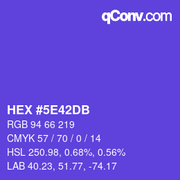 カラーコード: HEX #5E42DB | qconv.com