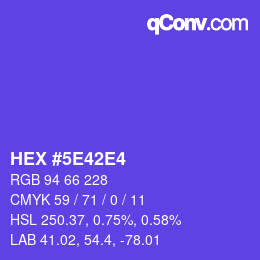 Color code: HEX #5E42E4 | qconv.com