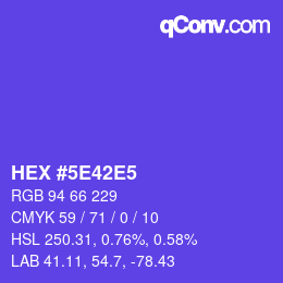 カラーコード: HEX #5E42E5 | qconv.com