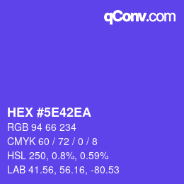 Color code: HEX #5E42EA | qconv.com