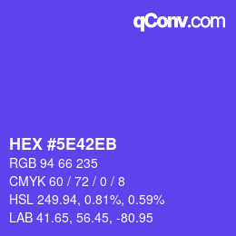 Color code: HEX #5E42EB | qconv.com