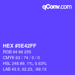 Color code: HEX #5E42FF | qconv.com