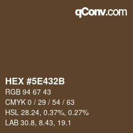 Color code: HEX #5E432B | qconv.com