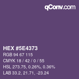 Color code: HEX #5E4373 | qconv.com