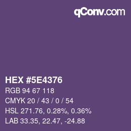 Color code: HEX #5E4376 | qconv.com