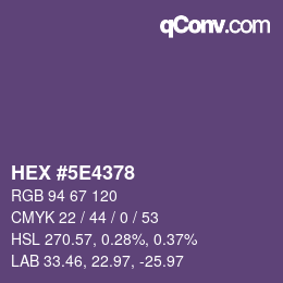 Color code: HEX #5E4378 | qconv.com