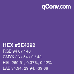 Color code: HEX #5E4392 | qconv.com