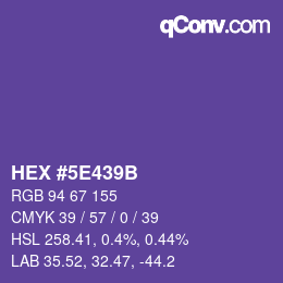 Color code: HEX #5E439B | qconv.com