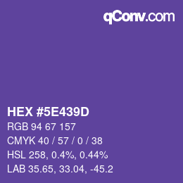 Farbcode: HEX #5E439D | qconv.com