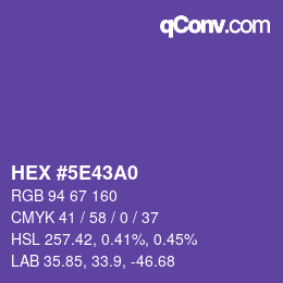 Color code: HEX #5E43A0 | qconv.com