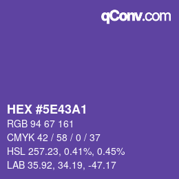 Color code: HEX #5E43A1 | qconv.com