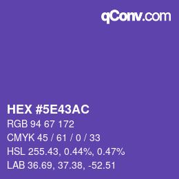 Color code: HEX #5E43AC | qconv.com