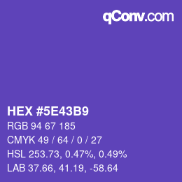 カラーコード: HEX #5E43B9 | qconv.com