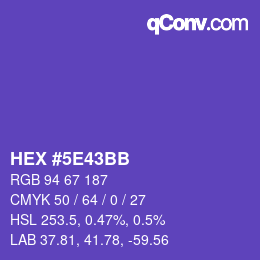 Color code: HEX #5E43BB | qconv.com