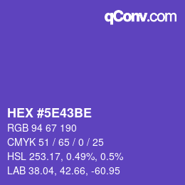 Color code: HEX #5E43BE | qconv.com