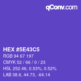 カラーコード: HEX #5E43C5 | qconv.com