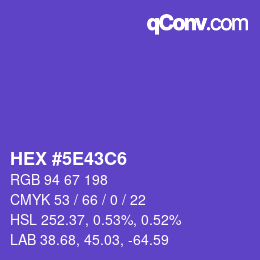 Color code: HEX #5E43C6 | qconv.com