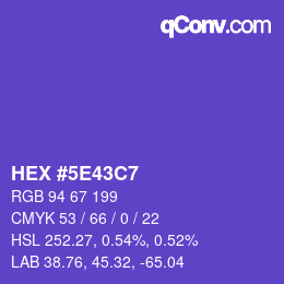 カラーコード: HEX #5E43C7 | qconv.com