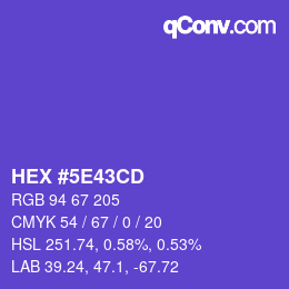 Color code: HEX #5E43CD | qconv.com