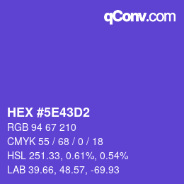 Color code: HEX #5E43D2 | qconv.com