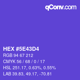 Color code: HEX #5E43D4 | qconv.com