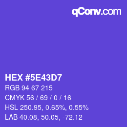 Color code: HEX #5E43D7 | qconv.com