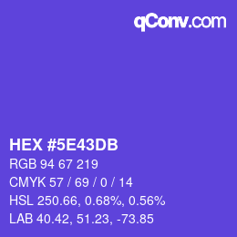 颜色代码: HEX #5E43DB | qconv.com